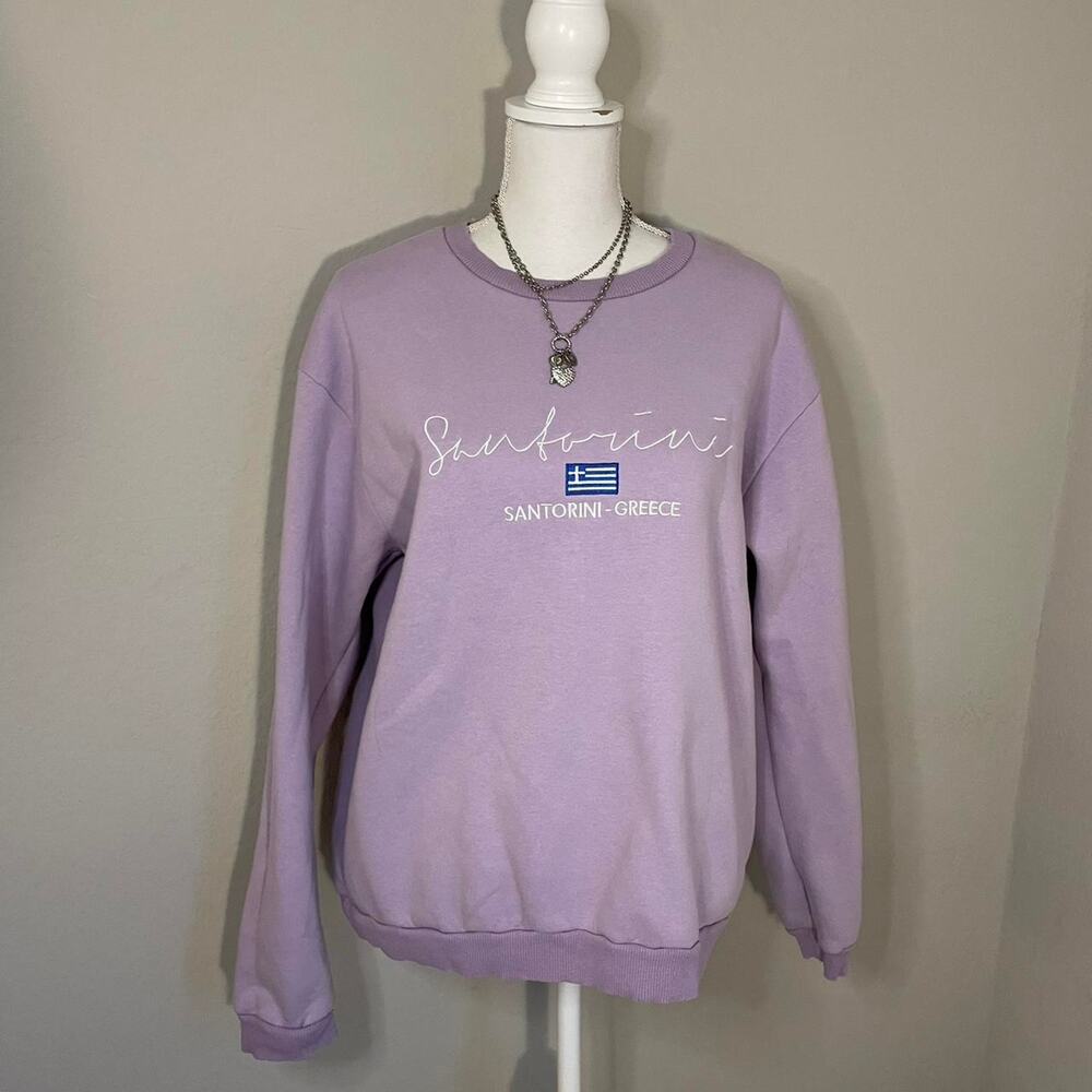 Santorini greece purple sweatshirt vintage y2k graphic